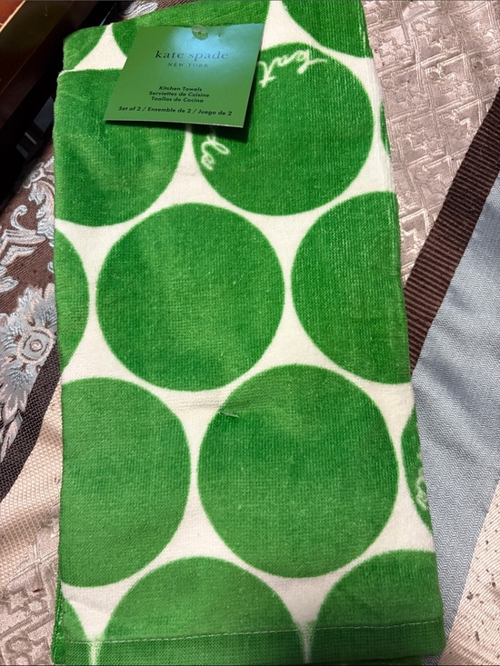 kate spade Other - kate spade Green Polka Dot Kitchen Towels - Set of 2